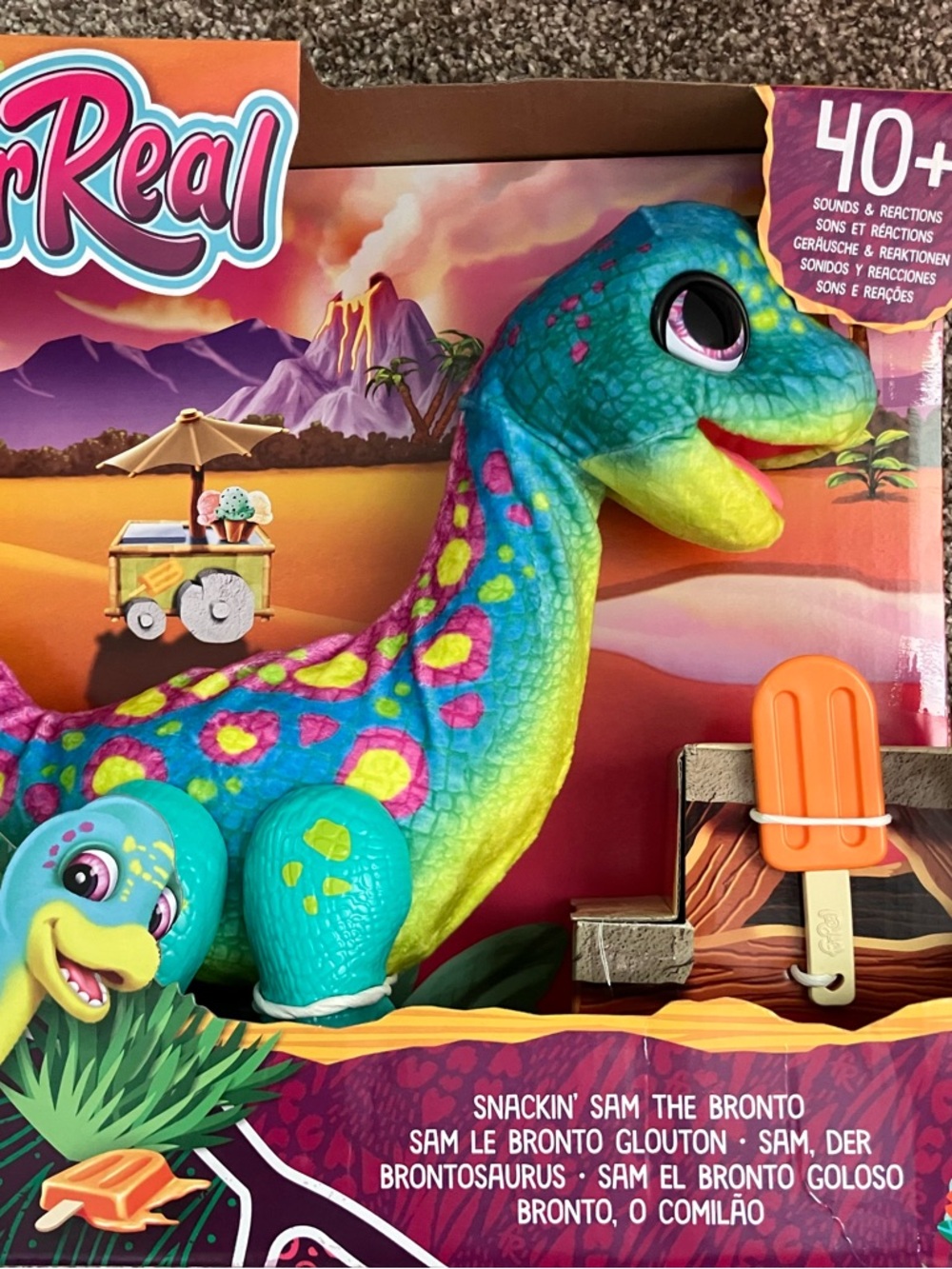 FurReal Snackin' Sam the Bronto Plush Dino - NEW IN BOX